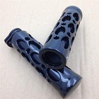  Trhb103-1  - Black Motorcycle Hole Hollow Shape 1  Hand Grips Compatible With 