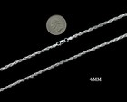 4mm Solid 925 Sterling Silver Italian Diamond Cut Rope Chain Necklace Unisex