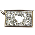Antique Edwardian Sterling Silver Double Envelope Stamp Holder Or Case Pendant