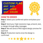 Custom Personalised Printed Flag Banner - Any Size - Any Free Design - Uk Seller