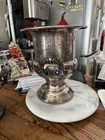 Vtg Silver Plate Trophy Double Handle Ice   Wine   Urn   Vase Champagne Bucket