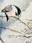 Norman Brumm Enamel On Copper Plate Black Capped Chickadee Signed 8 5 