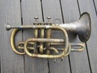 1870 s John F  Stratton New York Antique Cornet Brass Custer Era