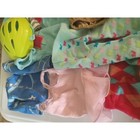 American Girl Doll Clothes And Lot With Helmet Butterfly Striped Outfits