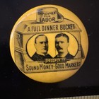 1900 William Mckinley Theodore Roosevelt  full Dinner Bucket  Political Pinback