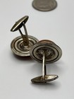 Vintage European Silver Carnelian Cufflinks Mid Century Mod Cabochon Signed Mb