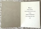 Unused Christmas Reindeer Deer Santa Hat Wreath Vtg Greeting Card 1950s 1960s