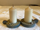 Vtg M i hummel Candles Set Hand Dipped-wgerm anri Italy Wood Holder Angels birds