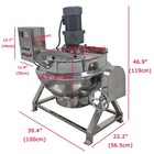 Techtongda Commercial Cooking Jacketed Kettle W scraper 26 5gal 100l 220v 3phase