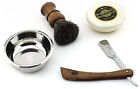 4pcs Shaving Kit Cut Throat Razor Super Badger Shaving Brush Shaving Soap   Bowl