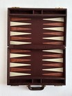 Vtg Backgammon Set Swirl Marbled Chocolate And Yellow Checkers Bakelite   