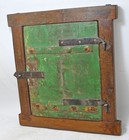 Antique Wooden Wall D  cor Window Panel Frame Original Old Hand Crafted Painted