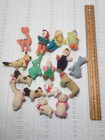 16 Vtg Handmade Knitted Dolls Toys Amigurumi Children Animals Spun Cotton Japan