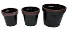 Vintage Japanese Pottery Planters Nesting Planter Pots Purple Brown Set Of 3