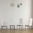Set Of 4 Dining Chair High Back Metal Frame Pu Leather Kitchen Chairs Restaurant