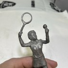 Pewter Tennis Player Signed Statue Figure