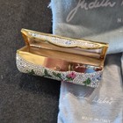 Judith Leiber Rhinestone Floral Lipstick Case   Oval Compact pill Box W  Pouches