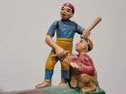 Vintage Hometown Battery Baseball Cast Iron Mechanical Bank