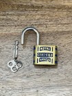 Vintage Small Royal Certified Brass Padlock Lock With Key