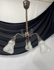 Restored Antique Chandelier Victorian Arts   Crafts Deco Japanned Copper Flashed