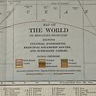 Large Antique 1927 Map Of The World 22   x15   