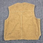 Vintage The Leather Shop Vest Mens Xl Brown Suede Sherpa Lined Western Sears