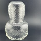Vintage Optic Swirl Clear Glass Bedside Tumble Up Carafe   Glass Hand Blown