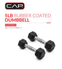 Cap Barbell Rubber-coated Hex Dumbbells  Set Of 2