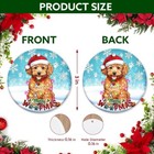 Cute Christmas Santa Hat Dog Ceramic Ornament Poodle