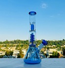 13  Blue Glass Heavy Bong Hookah Water Pipe Heavy Beaker 14mm Bowl