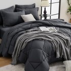  Comforter Set - 7-piece All Season Bed In A Bag Cali California King Dark Gray