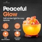 Himalayan Pink Rock Salt Fire Bowl Lamp With Natural Crystal Chunks  5-6  H  7   8