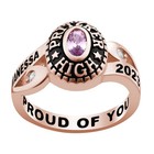 High School Class Ring For Women Personalized Year Engraved Birthstone Gift Her