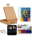 Deluxe Art Supplies 27 Pieces Art Set With Tabletop Easel  12 Colors Acrylic    