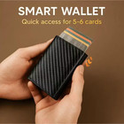 Rfid-blocking Men   s Bifold Pop-up Wallet Carbon Fiber With Money Clip  Mens Gift