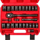 1 2  Drive Socket Wrench Set  25-piece Sae   Metric Impact Socket Ratchet Wre   