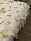 Vintage Sears Floral Butterfly Ruffle Bedspread Cottage Hippie Boho Twin 60   s
