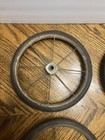 Vtg Antique Early 1900s Metal Spoke Baby Buggy Wagon Set Of 4 Wheels