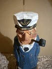 Hand Carved Wooden Sea Captain Sailor Nautical Figure 4 5  Tall