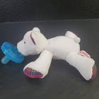 Wubbanub Infant Baby Soothie Pacifier Polar Bear White Plush Red Plaid Feet