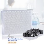 100 Pack 4ml Glass Vials With Screw Caps Clear Liquid Sample Vial Small Bottles