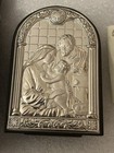 Beautiful  Argenti Holy Family Plaque New Baby Sterling 925 Silver Italy