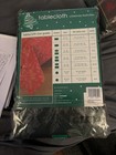 Bed Bath   Beyond Christmas Tablecloth 60x84 Oblong Green gold Cotton Blend