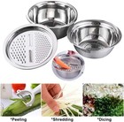 Multi-function Stainless Steel Colander Set With Grater   Drain Basket  3 Pcs