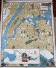 Vintage 1960s New York Worlds Fair Illustrated Poster Map Bollmann Rare Larger