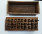 Vintage 3 32 Letter Stamps In Wooden Box