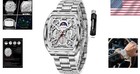 Stylish Men s 44mm Square Analog Chronograph Watch - Luminous   Water-resistant