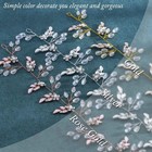 Silver Leaf Wedding Hair Vine  Flower  Crystal  Rhinestone  Long Headband