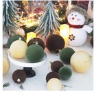 Christmas Tree Decorative Ornaments Velvet Set Of 20 Designed Brown Green Khaki 