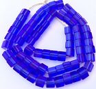  Vintage Fine Czech Crystal Russian Blue Faceted Glass African Trade Beads 